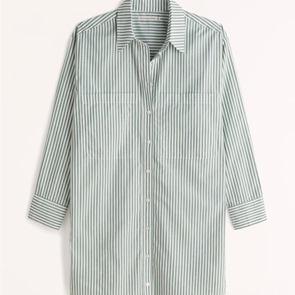 Abercrombie poplin shirt dress XSP NWOT